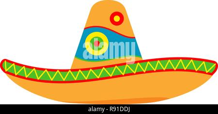Colorful cartoon mexican hat. Stock Vector