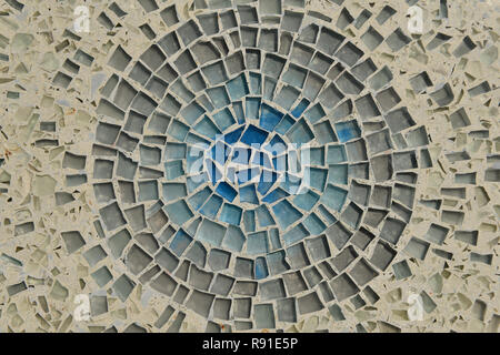 Detail of a terrazzo floor, which consists chips of marble, quartz, granite and glass, poured with a cementitious binder and polymer. Stock Photo