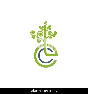Green leafs logo. Yoga logo. Natural and organic food logo. Eco friendly icon. Ecology icon. Stock Vector