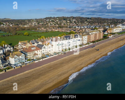 Aerial views from Marine Parade, Hythe, Kent Stock Photo