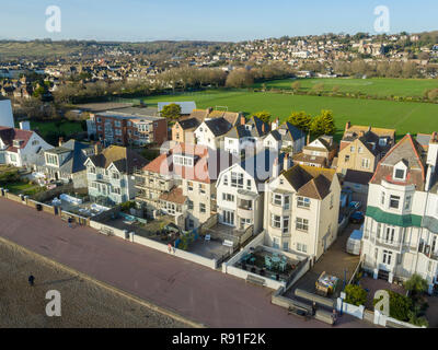 Aerial views from Marine Parade, Hythe, Kent Stock Photo