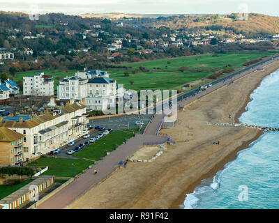 Aerial views from Marine Parade, Hythe, Kent Stock Photo