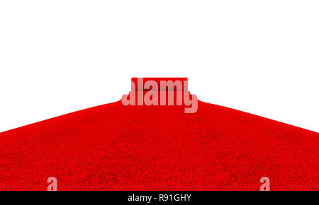 red carpet on white background 3d rendering image Stock Photo