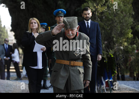 Dorde Mihailovic, the keeper of 'Zeitenlik' Allied Cemeteries, Thessaloniki, Greece Stock Photo