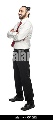 isolated man crossed arms studio portrait Stock Photo