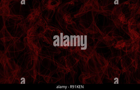 Red smoke swirls on black background Stock Photo
