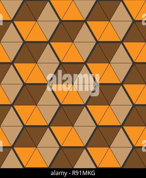 Stylish background with small triangular shapes, hexagonal grid Stock Vector