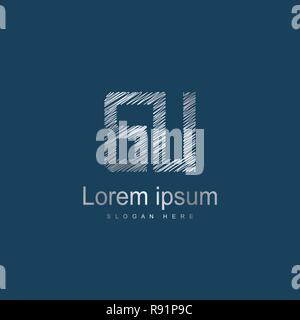 Initial Letter BU Logo Template Vector Design Stock Vector