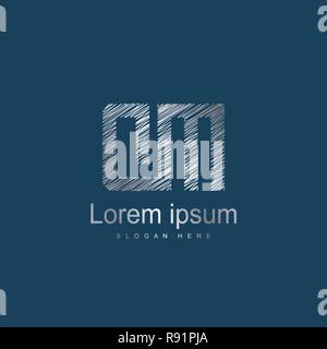 Initial Letter DM Logo Template Vector Design Stock Vector