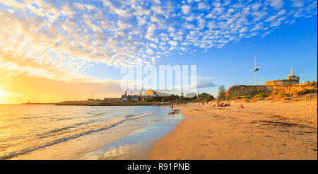 Fremantle, Australia. Bathers Beach, with the Roundhouse and WA Maritime Museum. Stock Photo