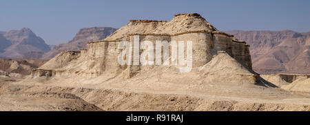 Marl stone formations. Eroded cliffs made of marl. Marl is a calcium carbonate-rich, mudstone formed from sedimentary deposits. Photographed in Israel Stock Photo