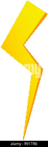 Simple yellow thunderbolt icon. Thunder, bolt and high voltage sign Stock Vector