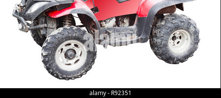 red atv quad bike isolated on white background Stock Photo