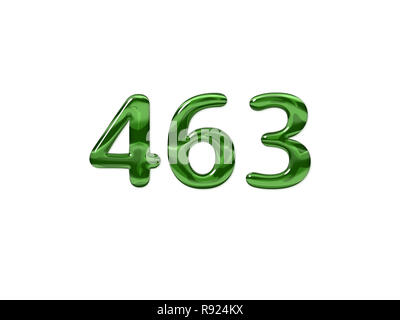 Green Number 463 isolated white background Stock Photo