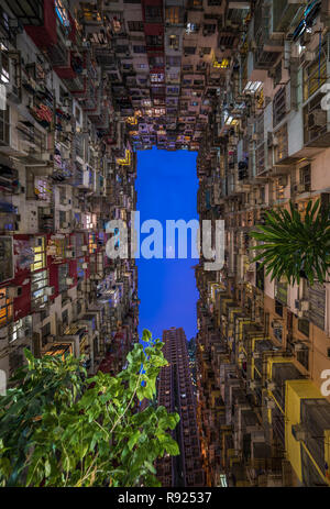 Overcrowded residential building in Hong Kong Stock Photo