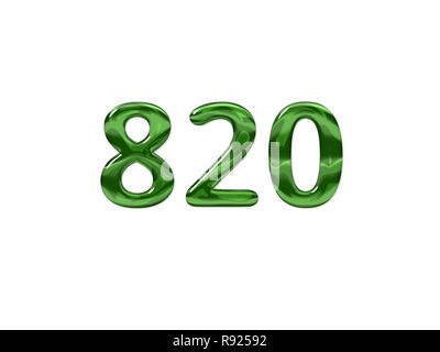 green-number-820-isolated-
