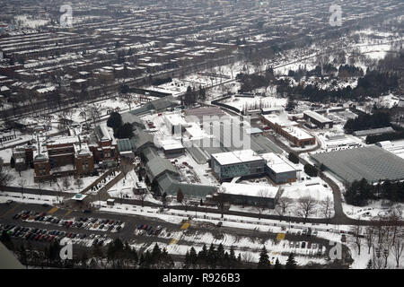 Montreal,Canada,14 December 2018.Montreal botanical gardens instalations seen from the Olympic stadium tower.Credit:Mario Beauregard/Alamy Live News Stock Photo