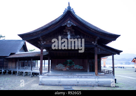 Miyajima (Itsukushima) in Hiroshima, Japan.  Photo by Akira Suemori Stock Photo