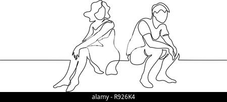 Continuous one line drawing. Loving couple woman and man kissing and