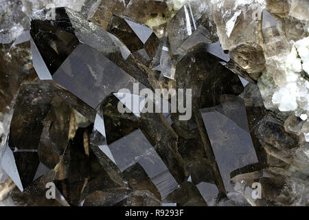 smoky quartz from Mount Galenstock, Uri, Switzerland Stock Photo