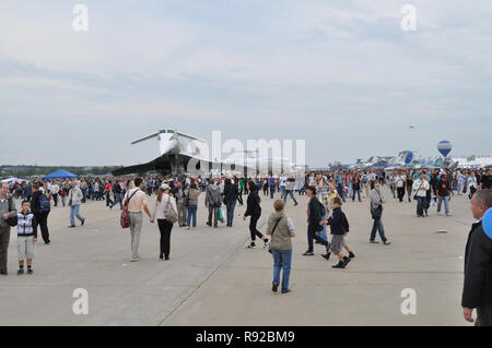 Zhukovsky, Russia. 20 August 2011. Air show MAKS-2011. Planes in the parking lot Stock Photo