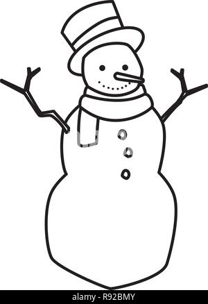 Cartoon snowman icon over white background, colorful design. vector ...