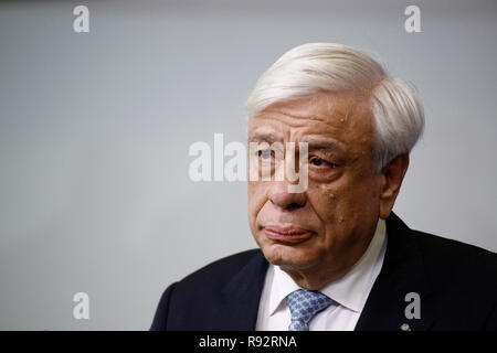 Brussels, Belgium. 19th Dec. 2018.Greece's President Prokopis Pavlopoulos gives a press conference at the European Commission. Alexandros Michailidis/Alamy Live News Stock Photo