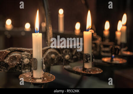 candleholder in the church Stock Photo