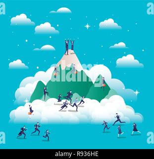 business people in mountains Stock Vector