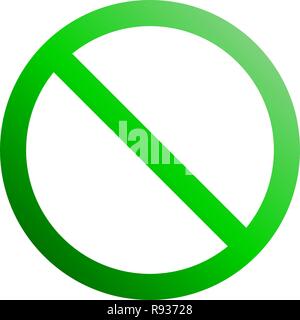 No sign - green thin gradient, isolated - vector illustration Stock Vector