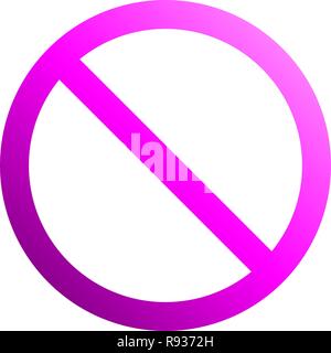 No sign - purple thin gradient, isolated - vector illustration Stock Vector