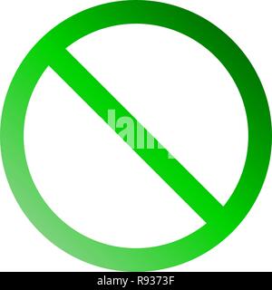 No sign - green thin gradient, isolated - vector illustration Stock Vector