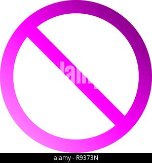 No sign - purple thin gradient, isolated - vector illustration Stock Vector