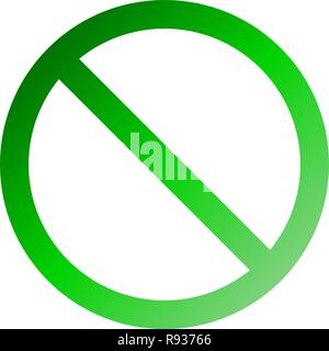 No sign - green thin gradient, isolated - vector illustration Stock Vector