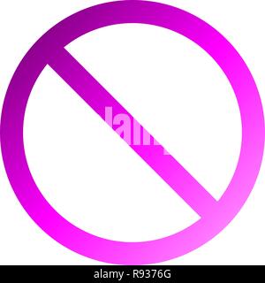 No sign - purple thin gradient, isolated - vector illustration Stock Vector