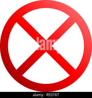 No sign - red thin gradient, isolated - vector illustration Stock Vector