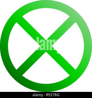 No sign - green thin gradient, isolated - vector illustration Stock Vector