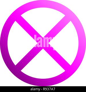 No sign - purple thin gradient, isolated - vector illustration Stock Vector