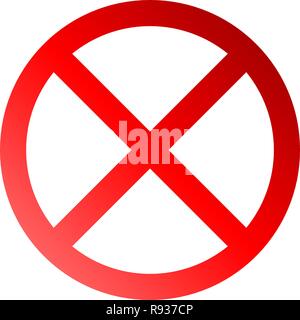 No sign - red thin gradient, isolated - vector illustration Stock Vector