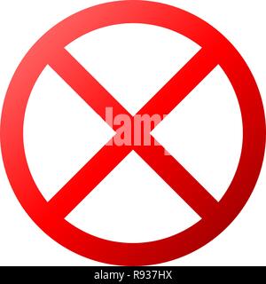 No sign - red thin gradient, isolated - vector illustration Stock Vector