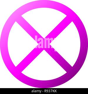 No sign - purple thin gradient, isolated - vector illustration Stock Vector