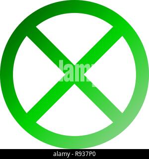 No sign - green thin gradient, isolated - vector illustration Stock Vector