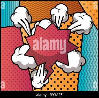 speech bubble and set patterns pop art style Stock Vector Image & Art ...