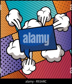 speech bubble and set patterns pop art style Stock Vector Image & Art ...