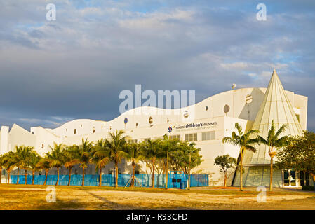 Miami Children’s Museum building on Watson Island at sunset. Stock Photo