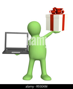 Conceptual image - virtual gifts. Object over white Stock Photo