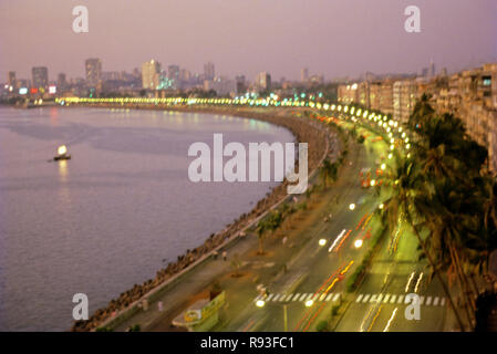 City skyline of nariman point at late night, Bombay Mumbai, Maharashtra, India Stock Photo