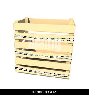 Housekeeping and aisle marking. Caution tape. Wooden container. Box for storage and transportation. Vector illustration Stock Vector