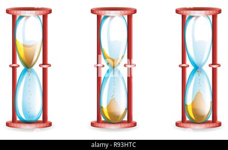 vector illustration of a sand clock measures time Stock Vector