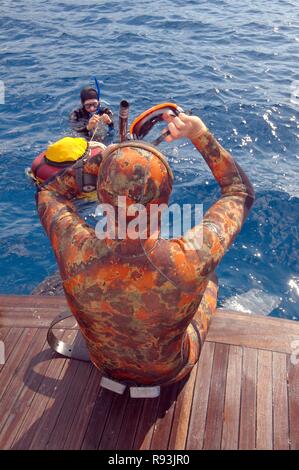 Freedivers, Mediterranean Sea, Kaş, Kas, Turkey Stock Photo